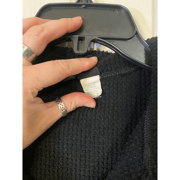 Patagonia Women's Black Long Sleeve 14 Zip Henley Sweatshirt Size L - Picture 6 of 6